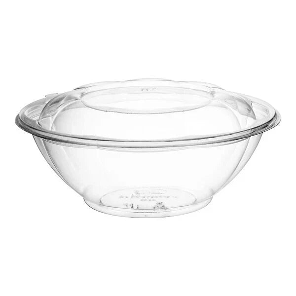 64oz Clear Plastic Disposable Salad Bowls with Lids