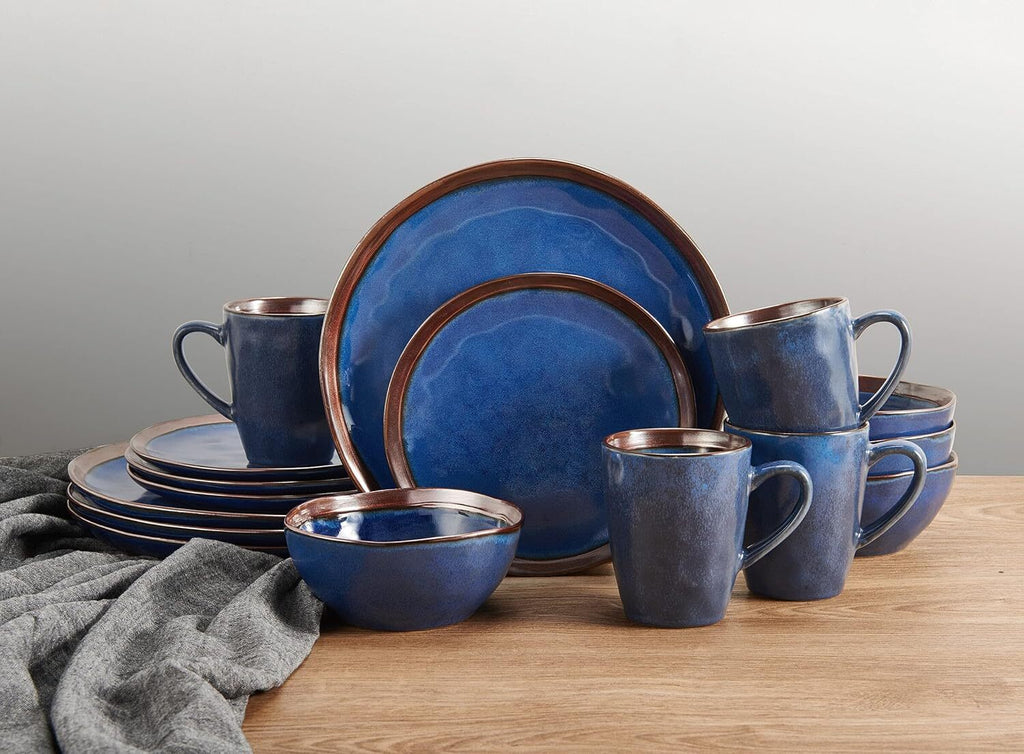 Mikasa Talia 16 Piece Dinnerware Set, Service For (set of 4), Blue
