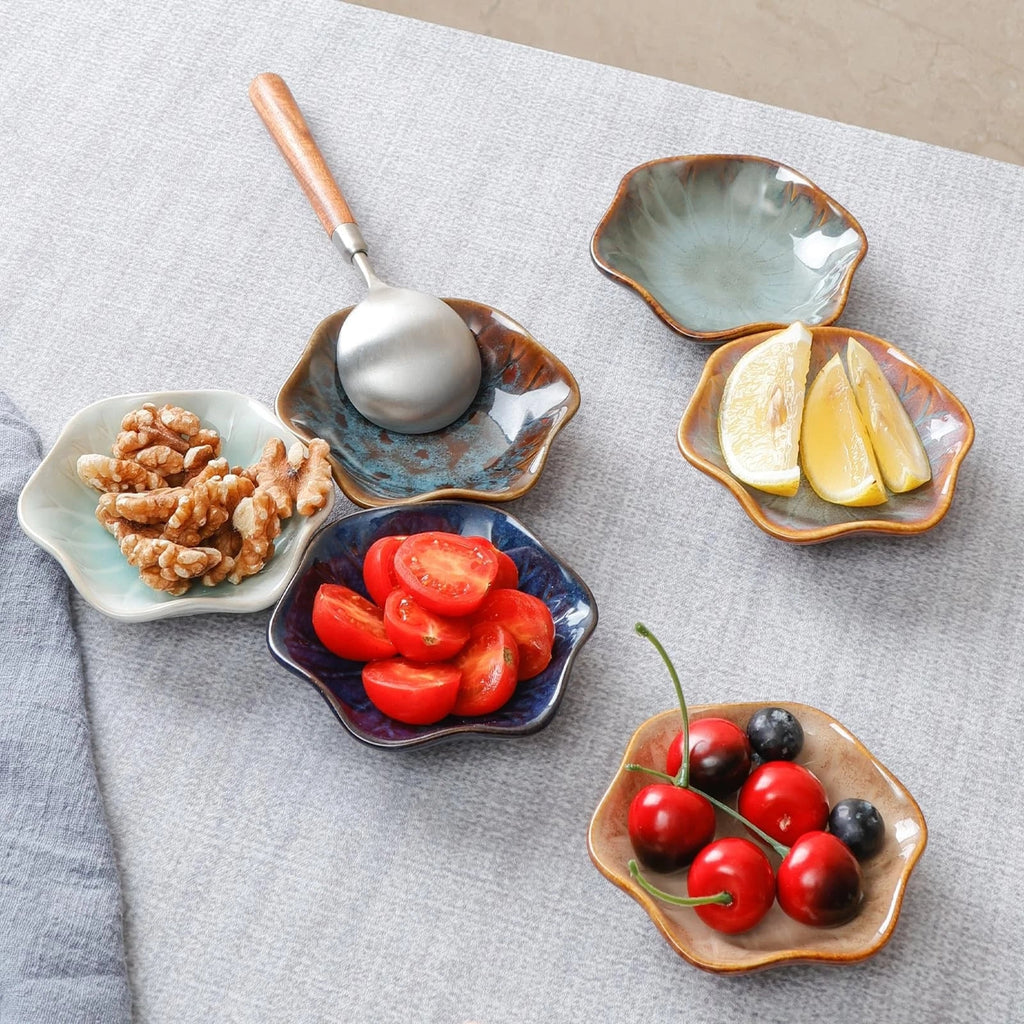 Ceramic Small Bowls for Side Dishes Flower-Set of 6