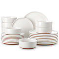 Plates and Bowls Sets, 24 Pieces Modern Ceramic Dinnerware Set for 8 Kitchen